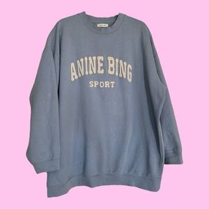 Anine Bing Sport Slate Blue Crew Neck Sweater